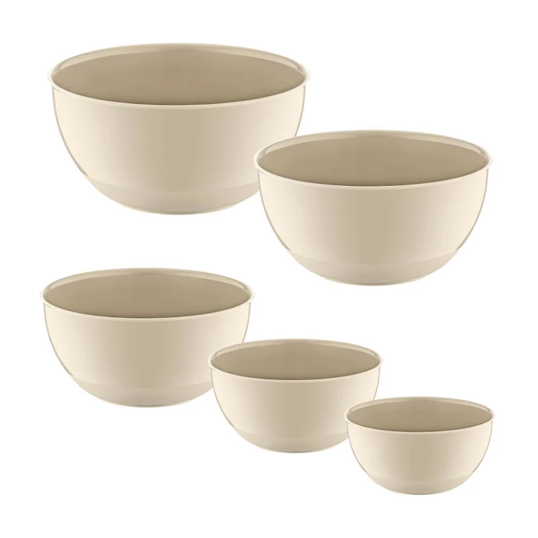 Smartware 5'li Set Loop Kase LATTE – Kapaksız Kase Seti, Mutfak Hazırlık Kasesi, Çok Amaçlı Sunum ve Saklama Kaseleri, Mutfak Gereçleri