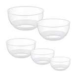 Smartware 5'li Set Loop Kase ŞEFFAF – Kapaksız Kase Seti, Mutfak Hazırlık Kasesi, Çok Amaçlı Sunum ve Saklama Kaseleri, Mutfak Gereçleri