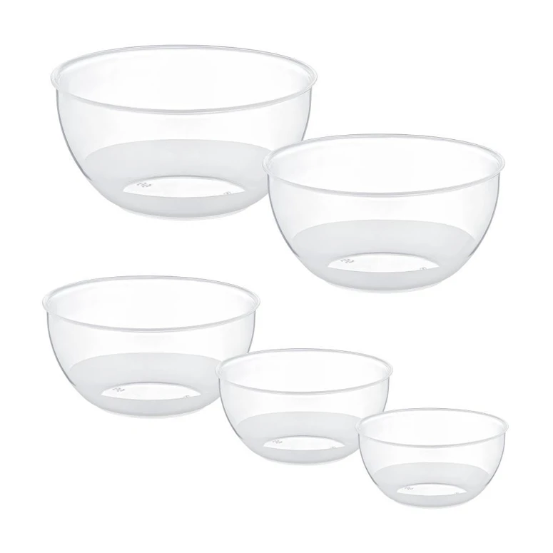 Smartware 5'li Set Loop Kase ŞEFFAF – Kapaksız Kase Seti, Mutfak Hazırlık Kasesi, Çok Amaçlı Sunum ve Saklama Kaseleri, Mutfak Gereçleri