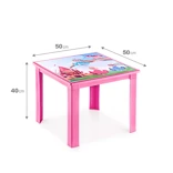 Fiore 50X50 Çocuk Masası IML Pembe-Prenses - PEMBE-PRENSES, Çok Amaçlı Çocuk Masası, Çocuklar İçin Masa, Güvenli Masa