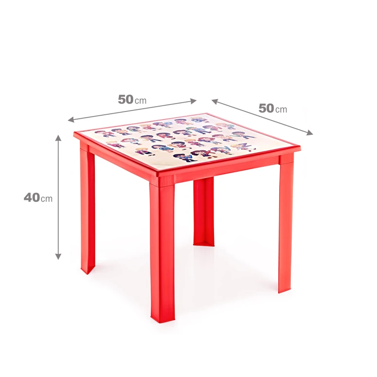 Fiore 50X50 Çocuk Masası IML Anımals-Kırmızı - ANIMALS-KIRMIZI, Çok Amaçlı Çocuk Masası, Çocuklar İçin Masa, Güvenli Masa