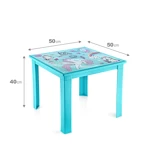 Fiore 50X50  Çocuk Masası IML Unıcorn-Turkuaz - UNICORN-TURKUAZ, Çok Amaçlı Çocuk Masası, Çocuklar İçin Masa, Güvenli Masa