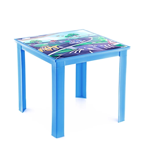 Fiore 50X50 Çocuk Masası IML Mavi-Araba - MAVİ-ARABA, Çok Amaçlı Çocuk Masası, Çocuklar İçin Masa, Güvenli Masa