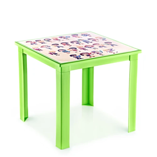 Fiore 50X50 Çocuk Masası IML Yeşil-Alfabe - YEŞİL ALFABE, Çok Amaçlı Çocuk Masası, Çocuklar İçin Masa, Güvenli Masa