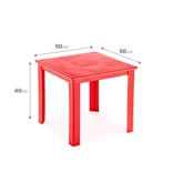 Fiore 50X50 Plastik Masa Kırmızı - KIRMIZI, Çok Amaçlı Çocuk Masası, Çocuklar İçin Masa, Güvenli Masa