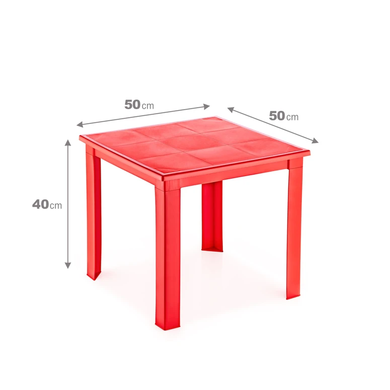 Fiore 50X50 Plastik Masa Kırmızı - KIRMIZI, Çok Amaçlı Çocuk Masası, Çocuklar İçin Masa, Güvenli Masa