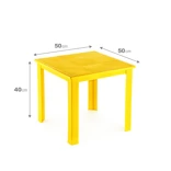 Fiore 50X50 Plastik Masa Sarı - SARI, Çok Amaçlı Çocuk Masası, Çocuklar İçin Masa, Güvenli Masa