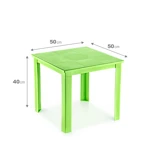 Fiore 50X50 Plastik Masa Yeşil - YEŞİL, Çok Amaçlı Çocuk Masası, Çocuklar İçin Masa, Güvenli Masa