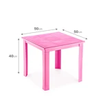 Fiore 50X50 Plastik Masa Pembe - PEMBE, Çok Amaçlı Çocuk Masası, Çocuklar İçin Masa, Güvenli Masa