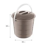 Smartware Kapaklı Kova Terra 15 LT - BEJ, Çok Amaçlı Kapaklı Kova