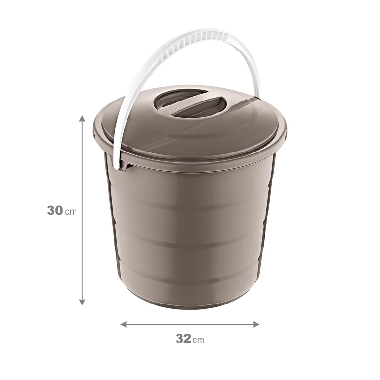 Smartware Kapaklı Kova Terra 15 LT - BEJ, Çok Amaçlı Kapaklı Kova
