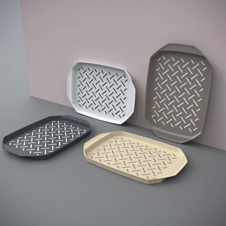 Smartware Tara Kaydırmaz Tepsi BEYAZ Servis Tepsisi, Modern Sunum Tepsisi, Dayanıklı Mutfak Servis Ürünü