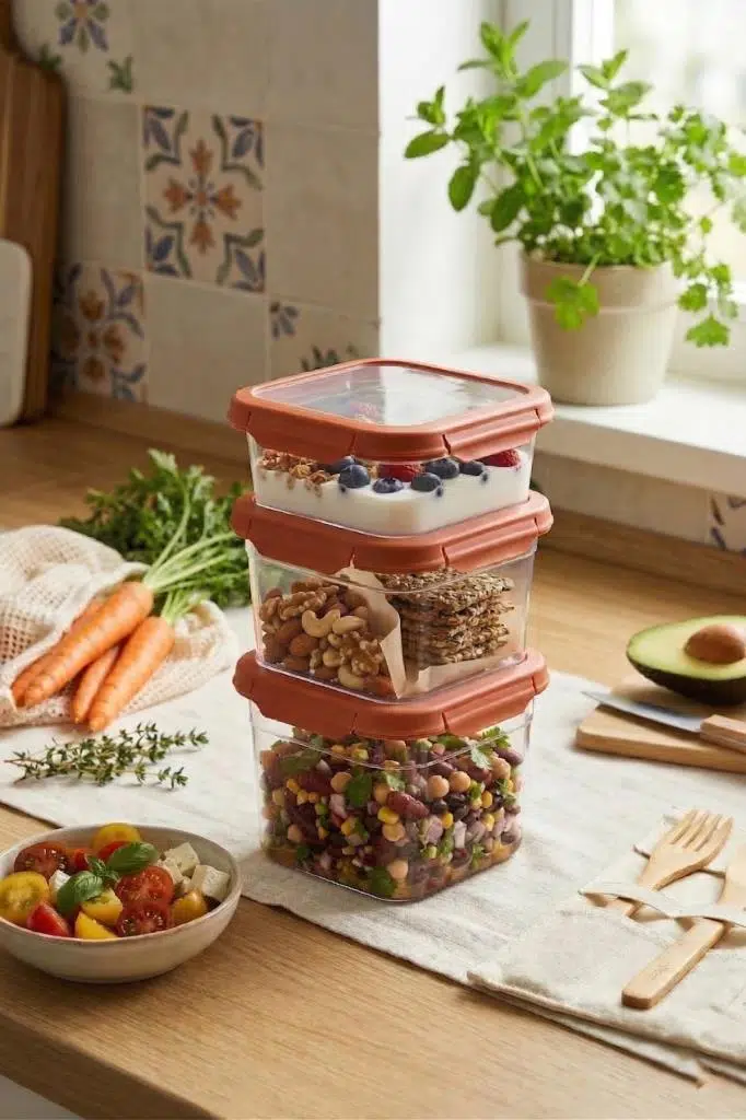 3'Lü Set Loxo Sızdırmaz Saklama Kabı 700 -1000-1500 ML - TURUNCU