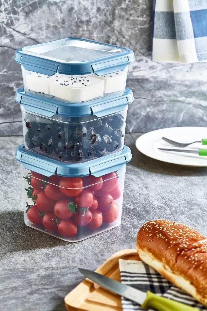 3'Lü Set Loxo Sızdırmaz Saklama Kabı 700 -1000-1500 ML - MAVİ