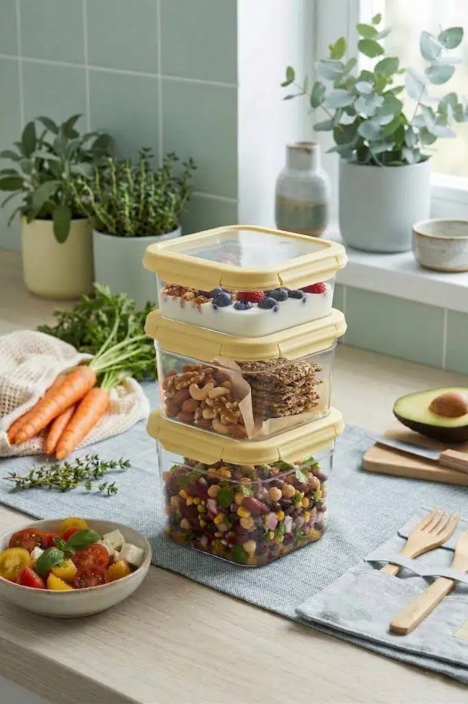 3'Lü Set Loxo Sızdırmaz Saklama Kabı 700 -1000-1500 ML - SARI