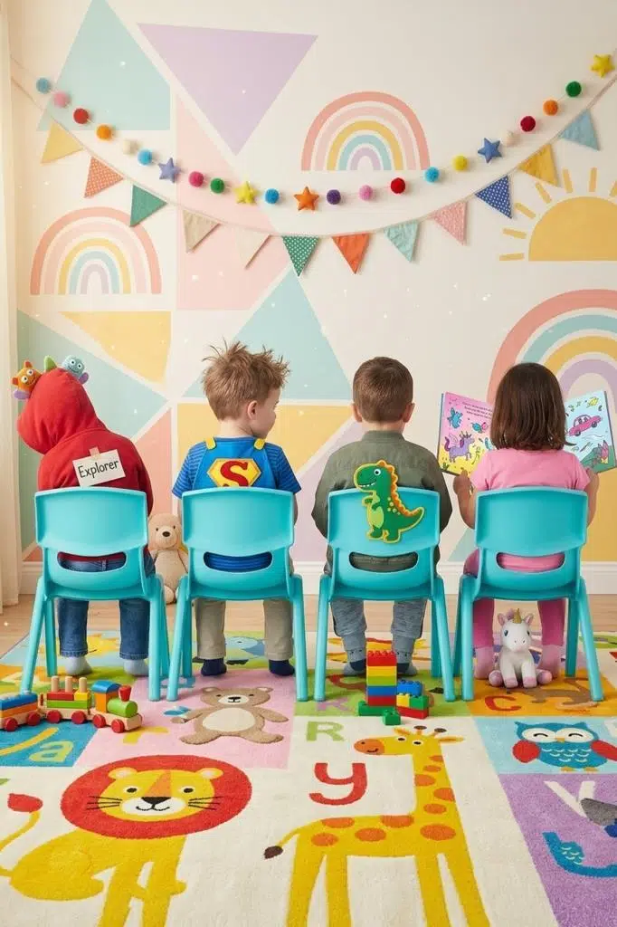 Fiore 4'Lü Set Büyük Şirin Çocuk Sandalyesi Açık Mavi