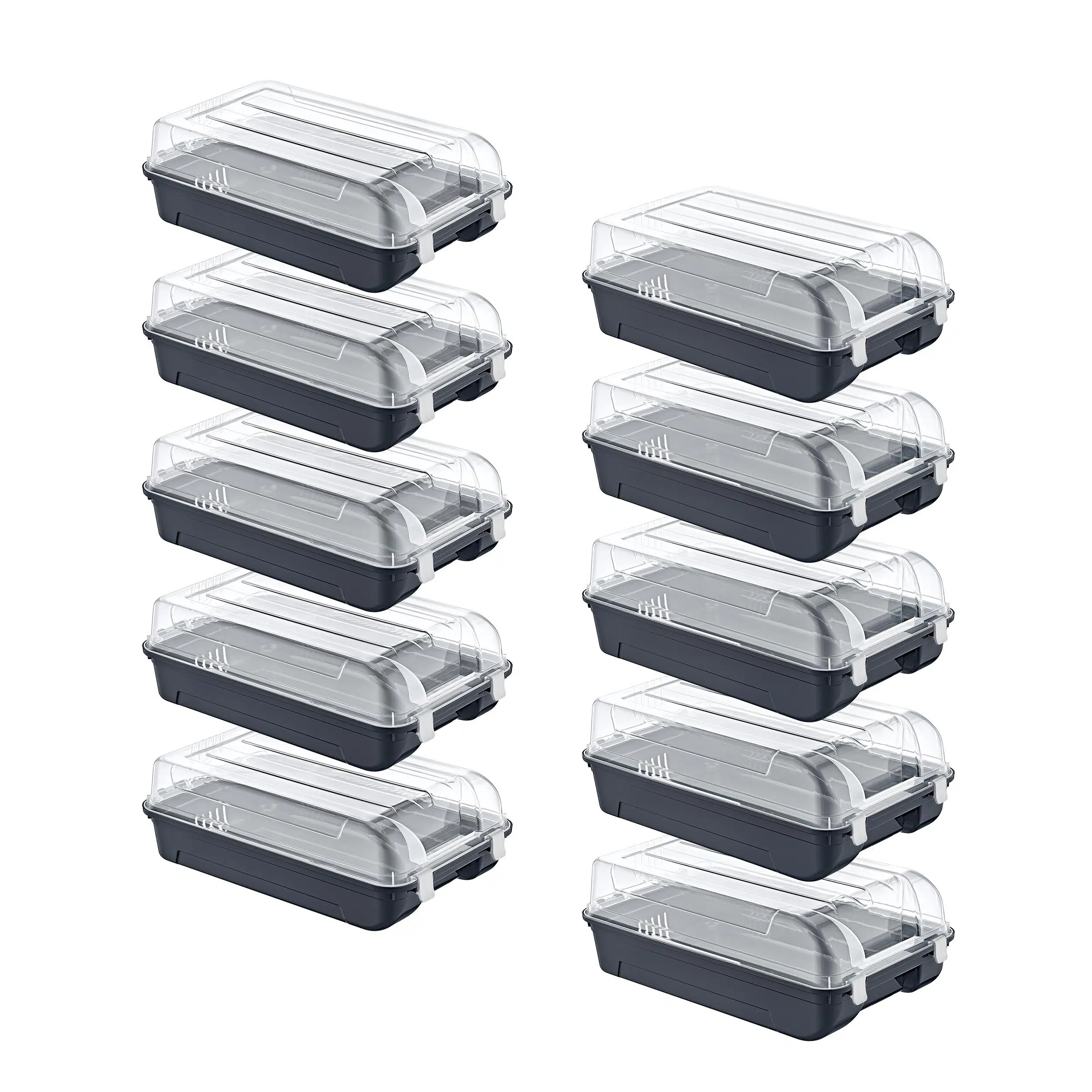 Smartware 10'Lu Set 5 Kadın & 5 Erkek Antrasit Ayakkabı Kutusu