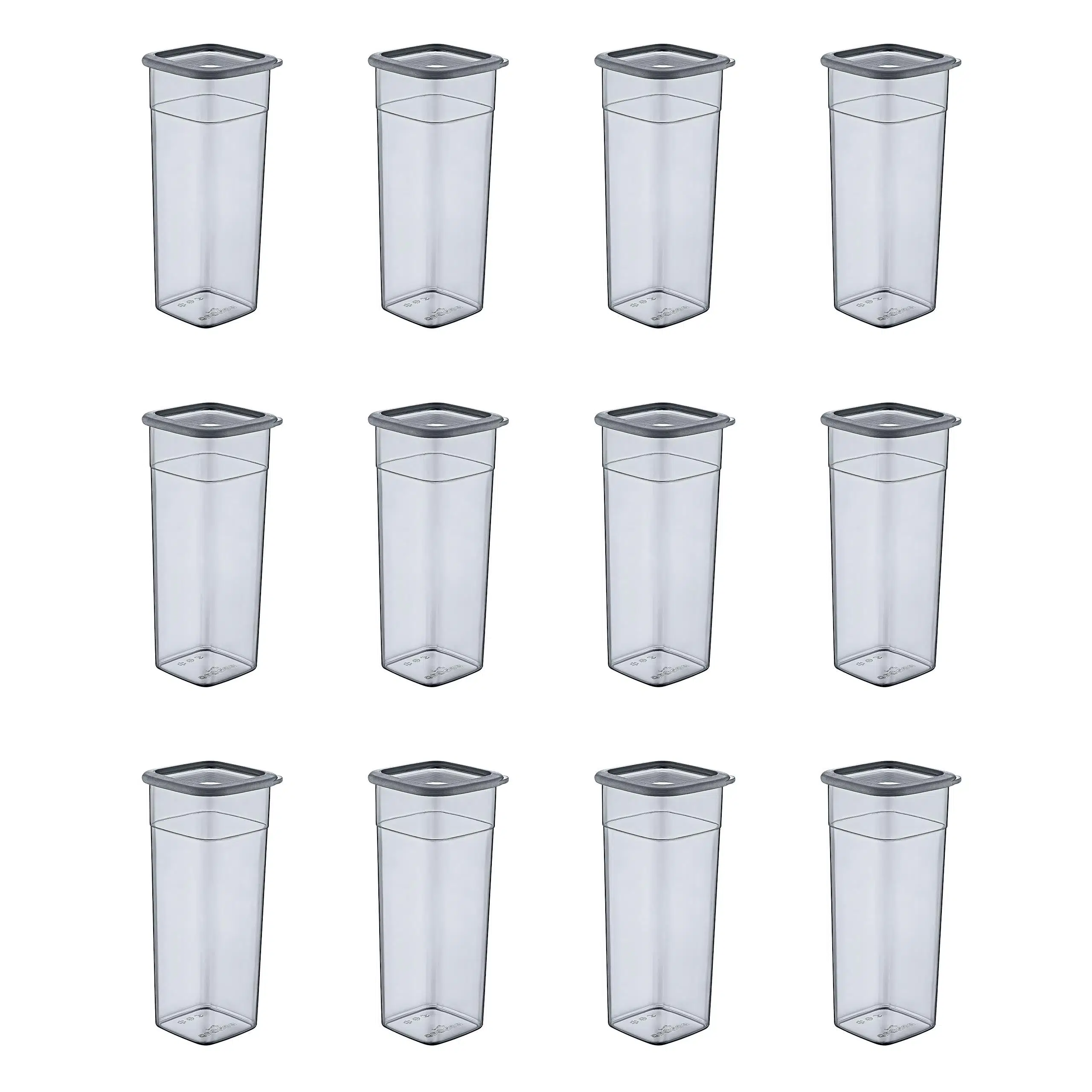 Smartware 12'Li Set Skali Kare Saklama Kabı Antrasit 2140 ML