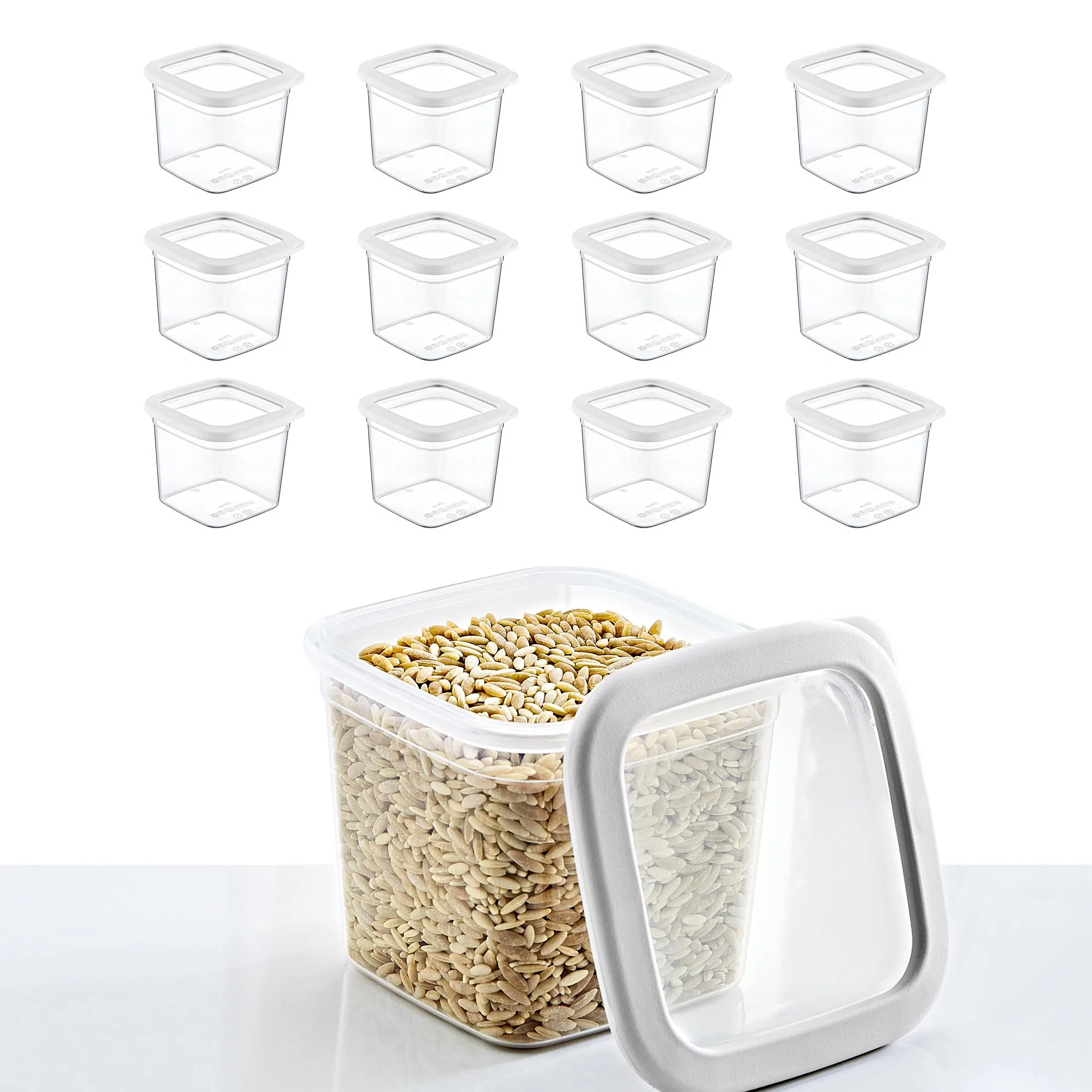 Smartware 12'Li Set Skali Kare Saklama Kabı Beyaz 740 ML