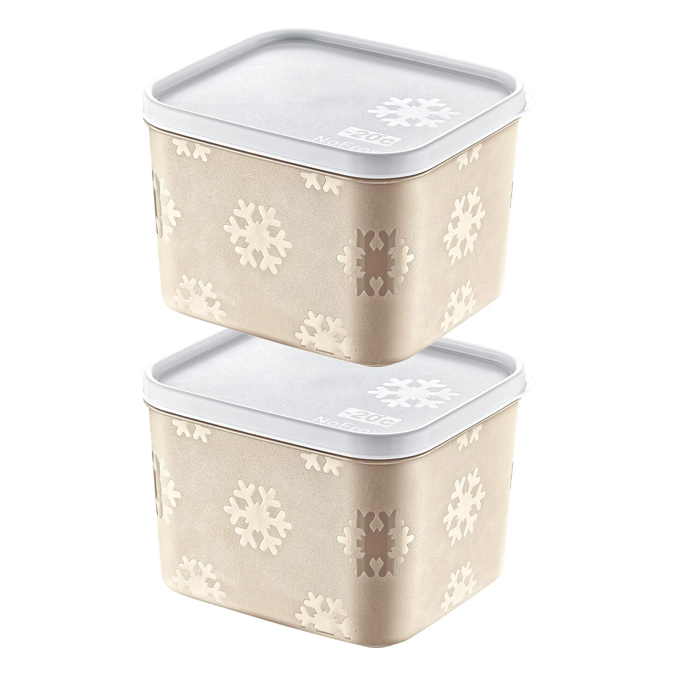 Smartware 2'Li Set No Frost Saklama Kabı Latte 1250 ML