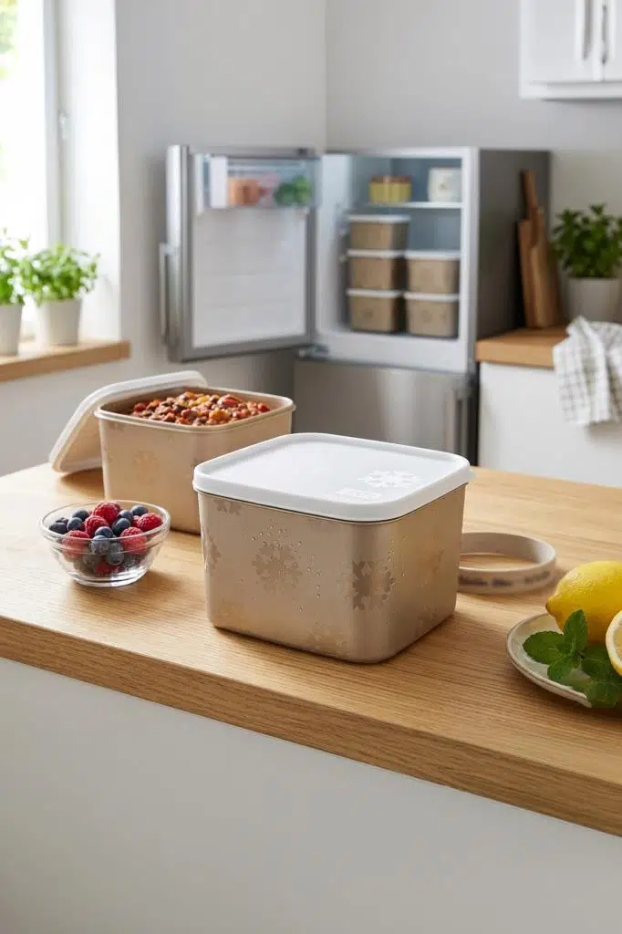 Smartware 2'Li Set No Frost Saklama Kabı Latte 1250 ML