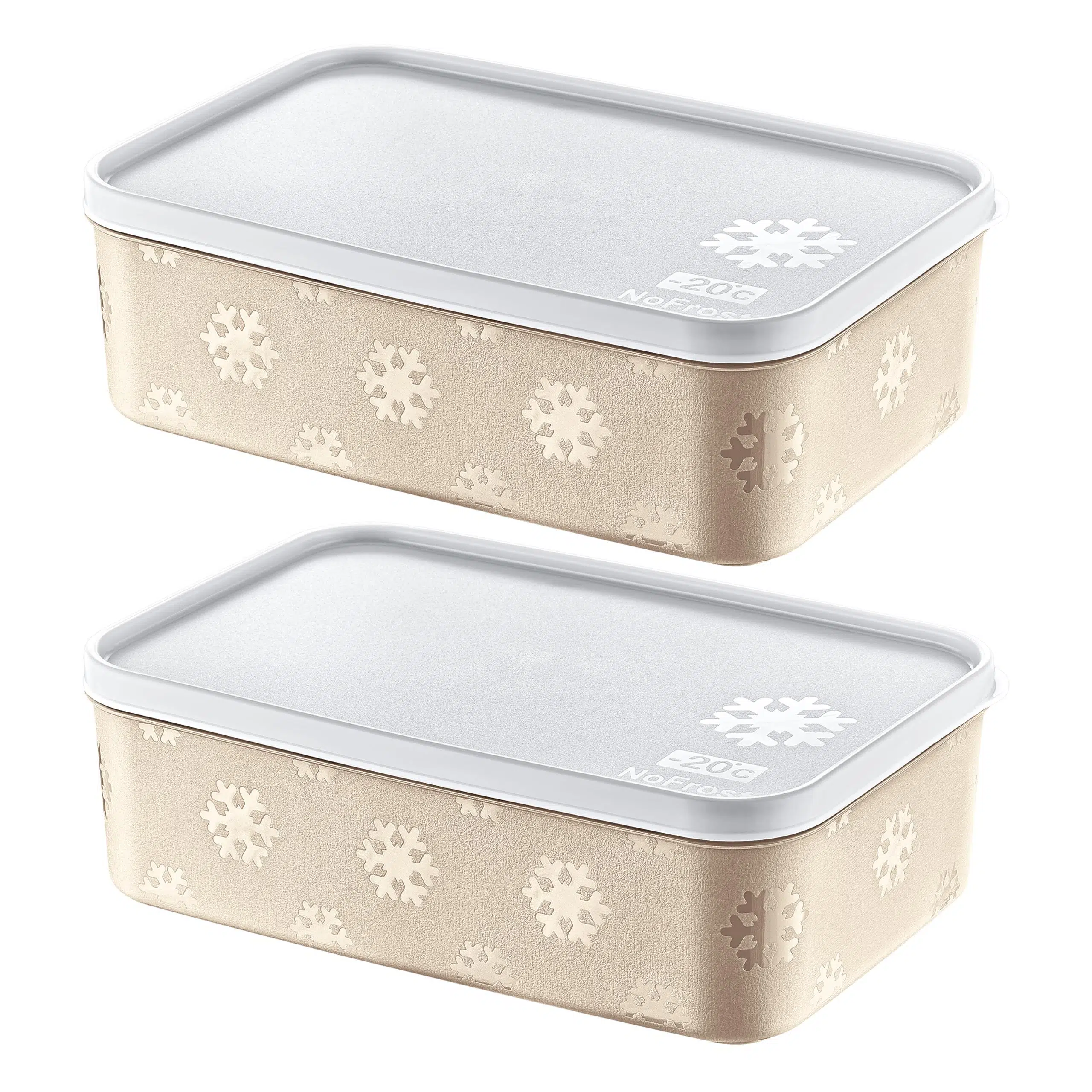 Smartware 2'Li Set No Frost Saklama Kabı Latte 1600 ML