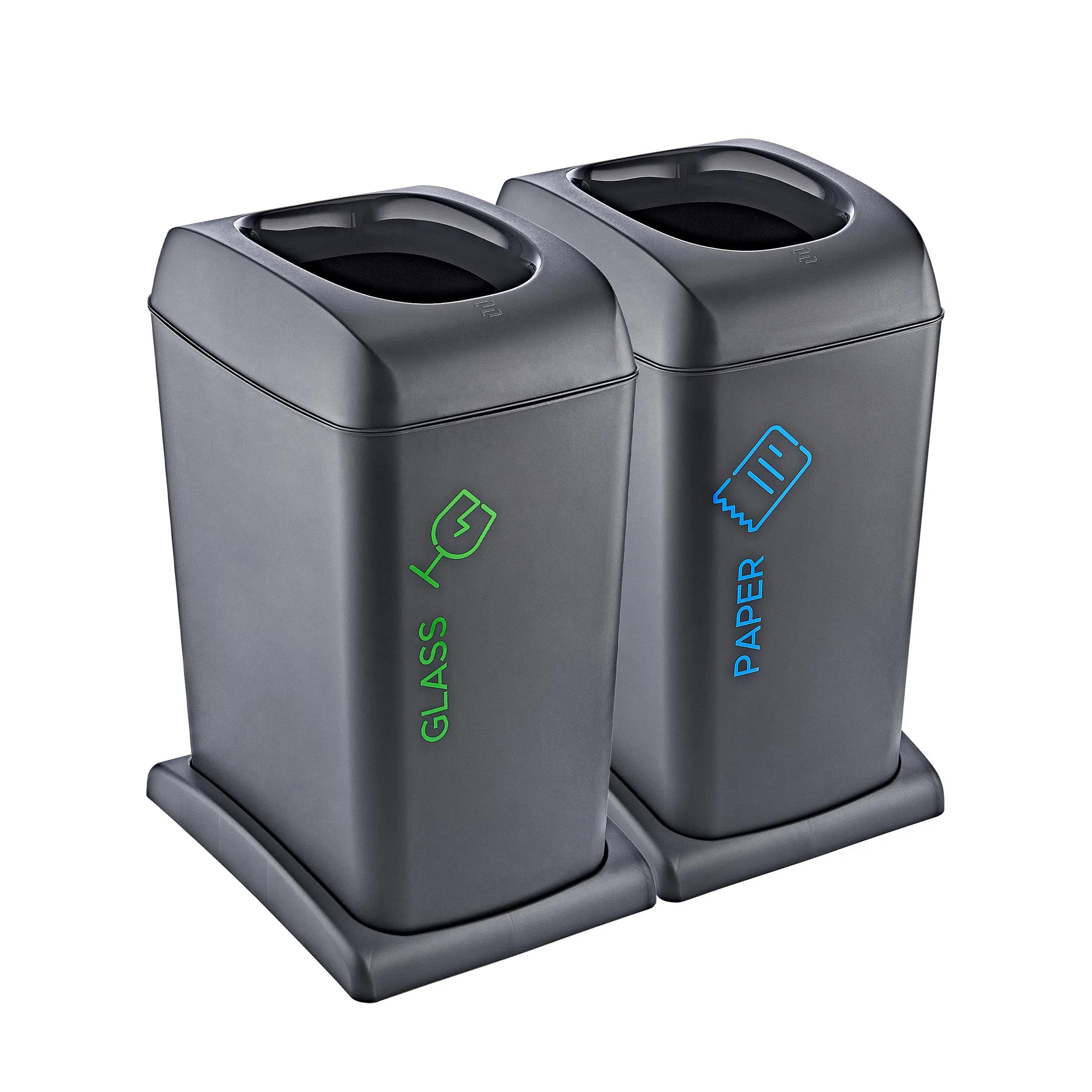 Smartware 2'Li Set Soft Tekerlekli Cam-Kağıt Geri Dönüşüm Kutusu 40 LT