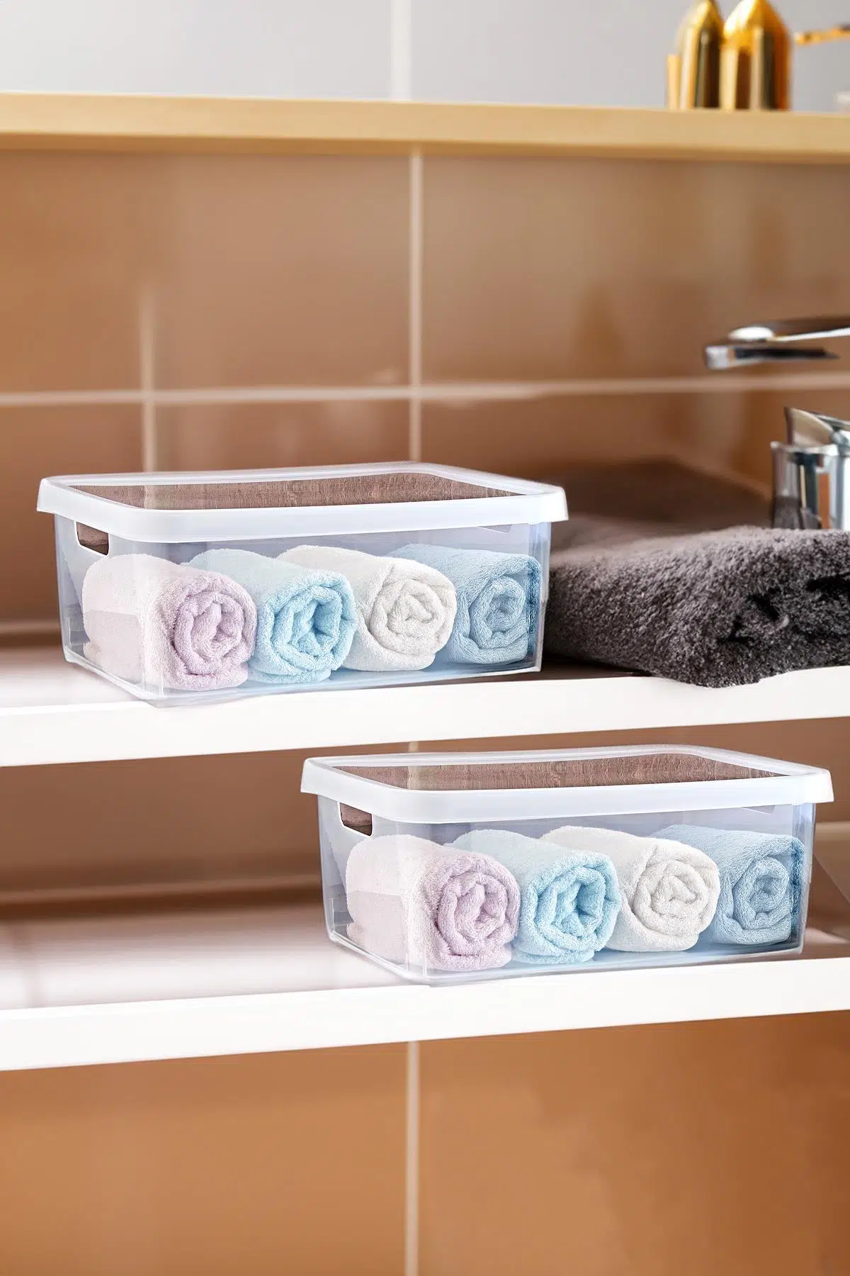 Smartware 2'Li Set Stafi Çok Amaçlı Kapaklı Kutu Şeffaf 12 LT