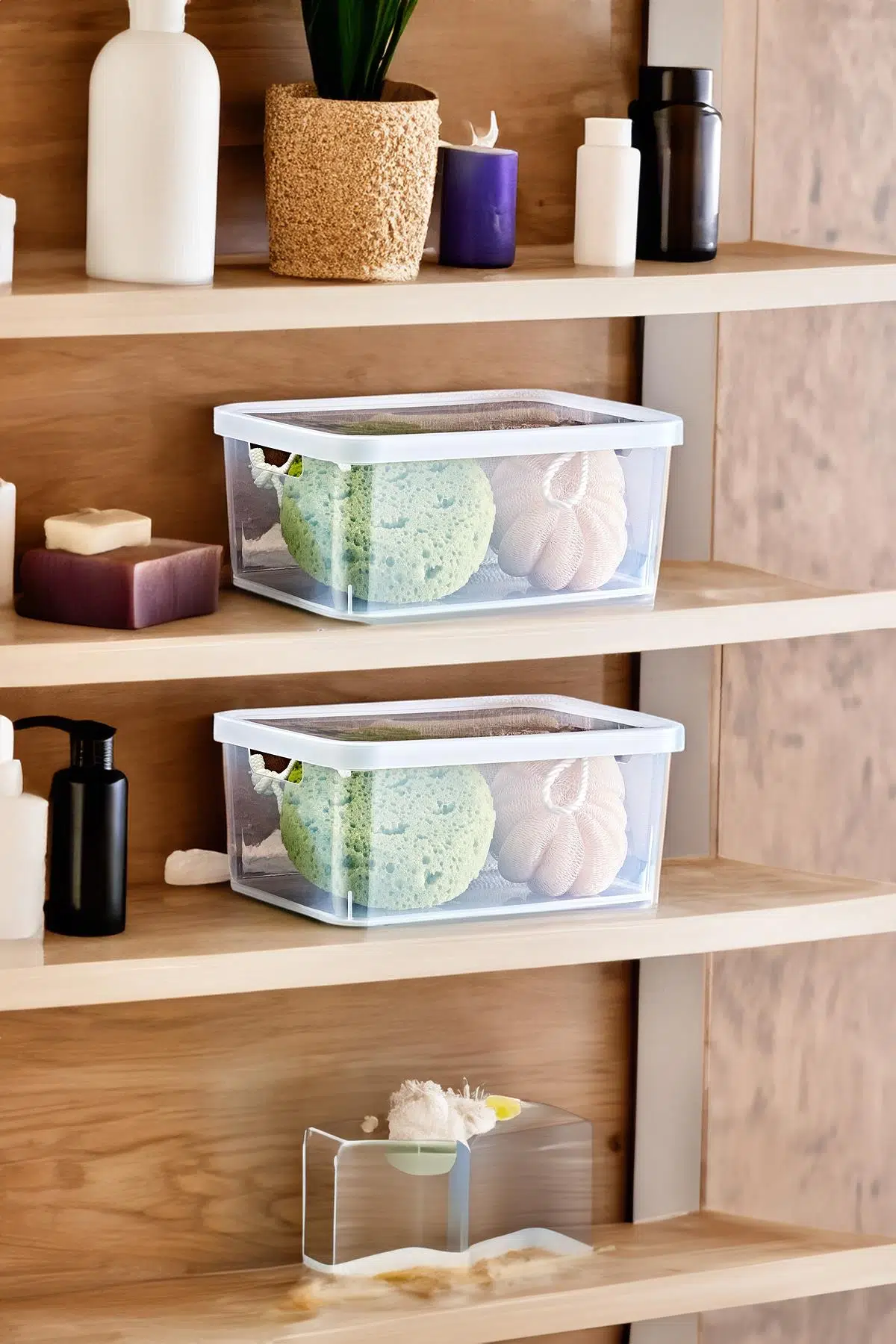 Smartware 2'Li Set Stafi Çok Amaçlı Kapaklı Kutu Şeffaf 4,5 LT