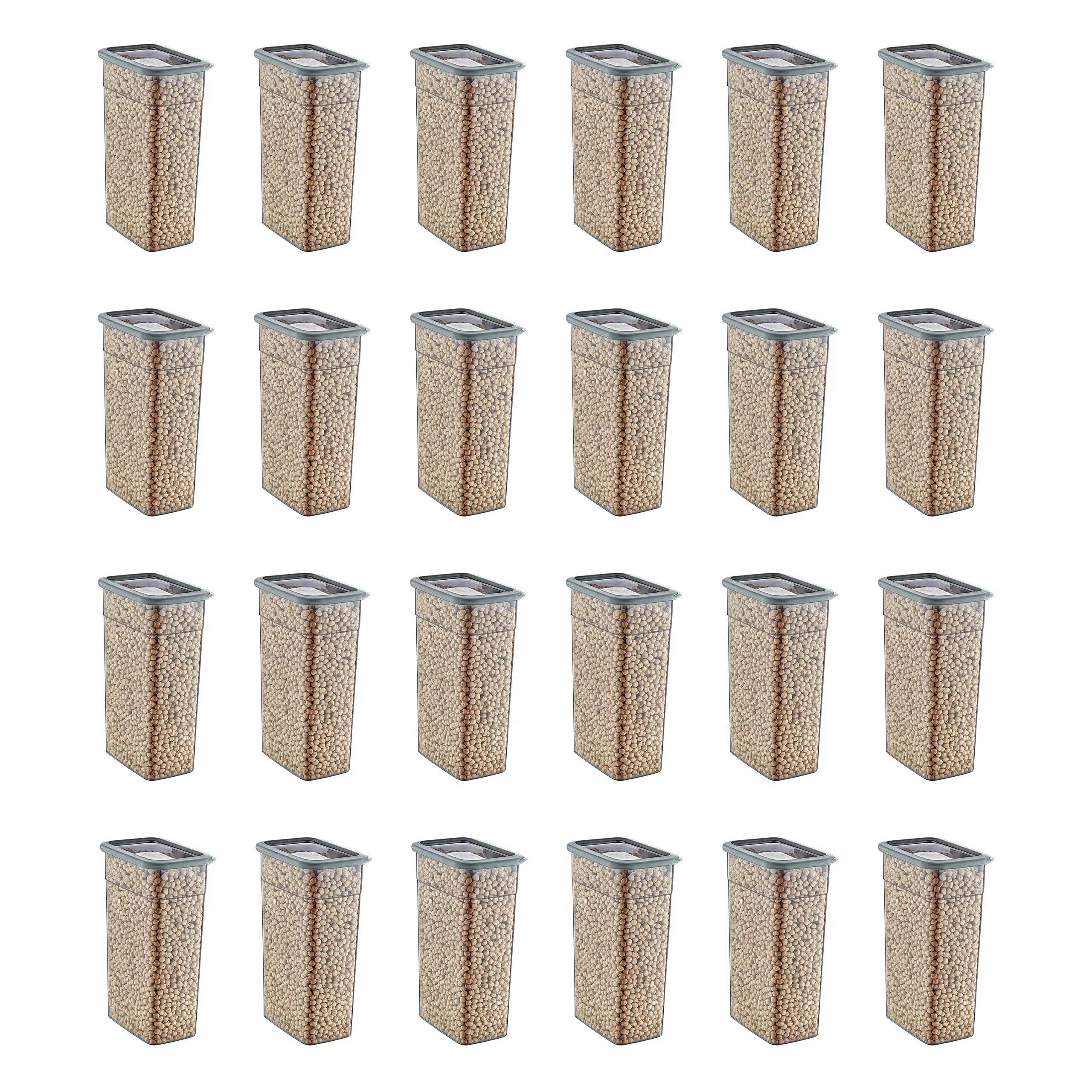 Smartware 24'Lü Set Skali Dikdörtgen Saklama Kabı Antrasit 3500 ML