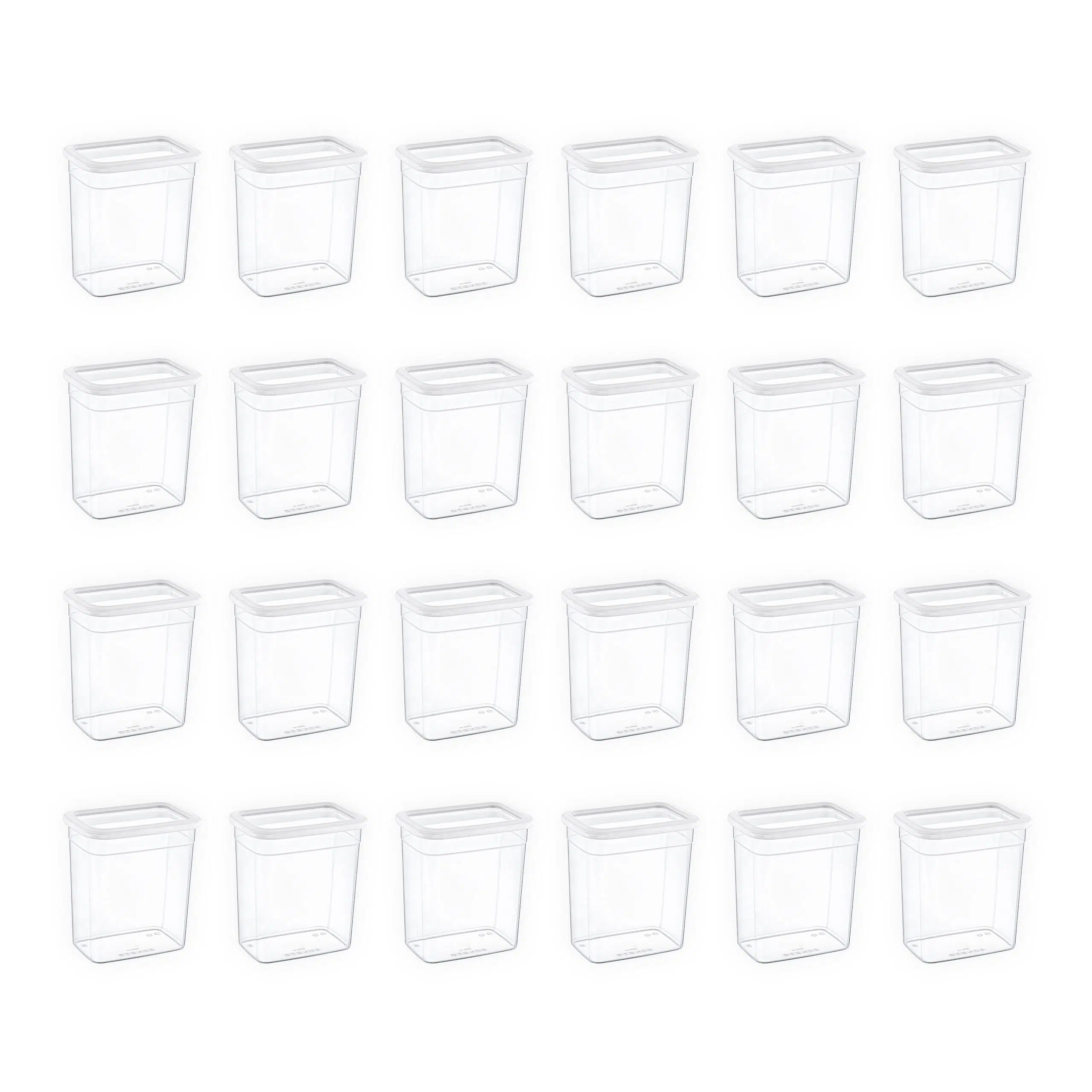 Smartware 24'Lü Set Skali Dikdörtgen Saklama Kabı Beyaz 2350 ML