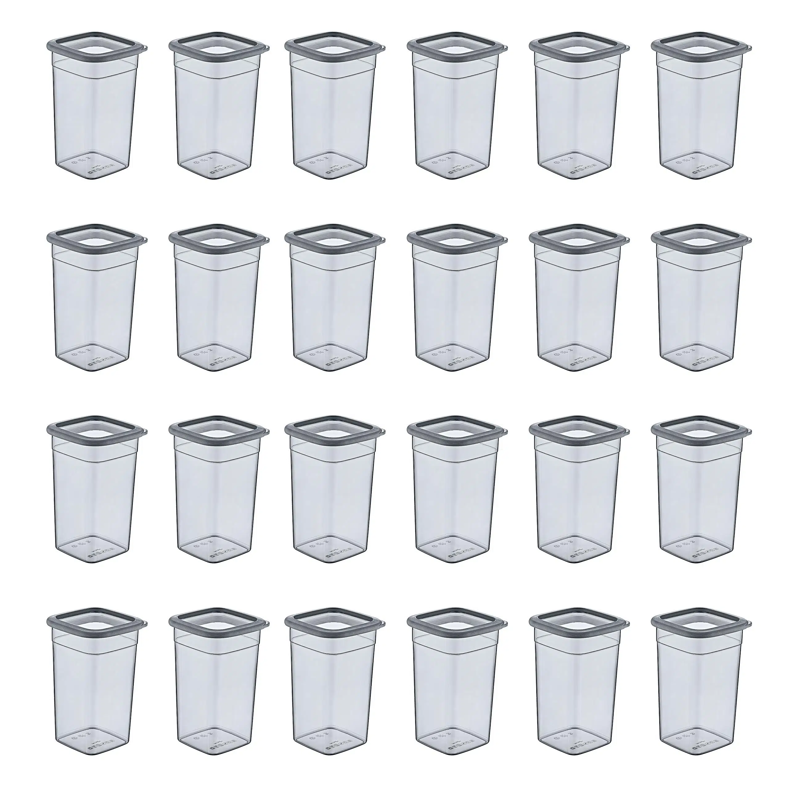 Smartware 24'Lü Set Skali Kare Saklama Kabı Antrasit 1440 ML