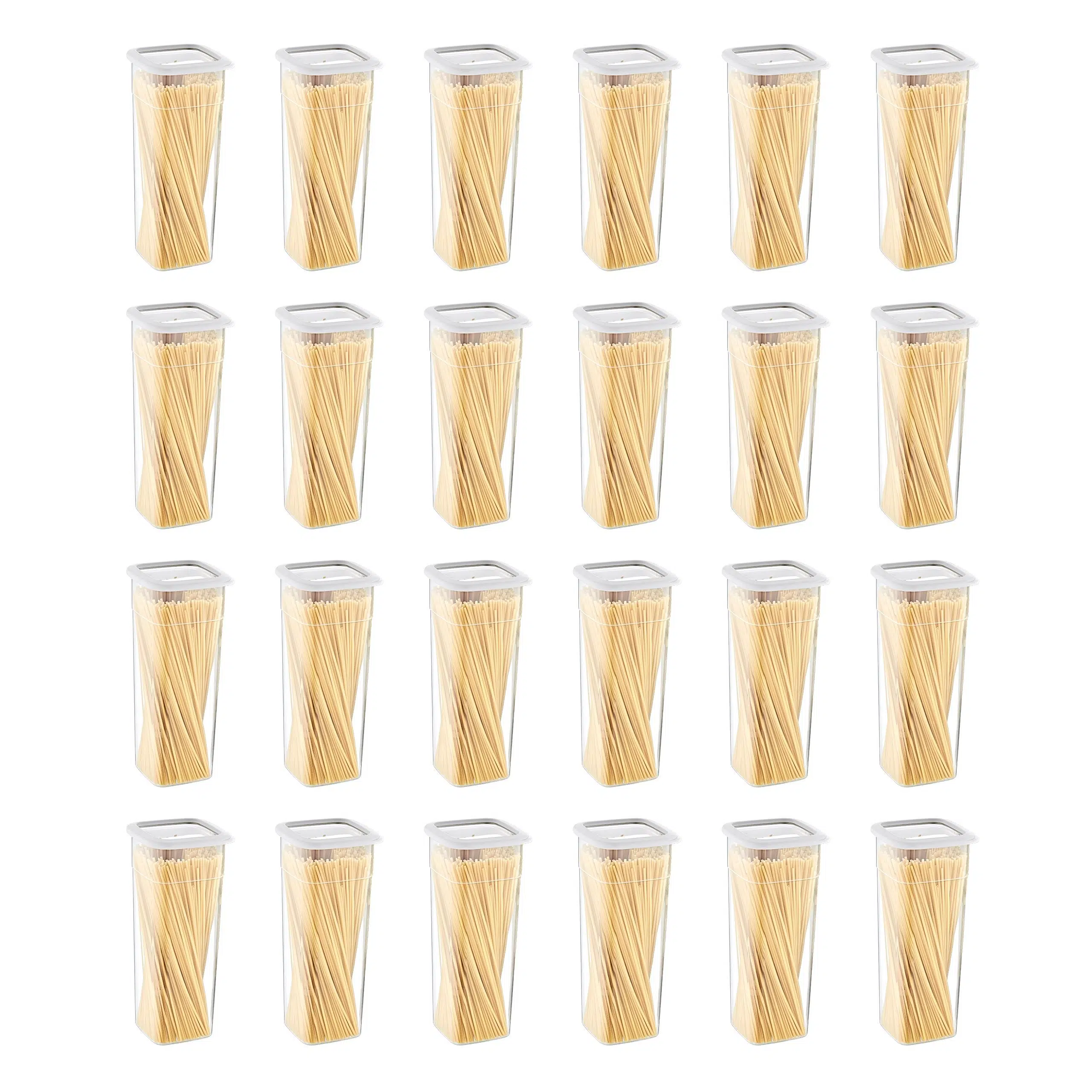 Smartware 24'Lü Set Skali Kare Saklama Kabı Beyaz 2140 ML