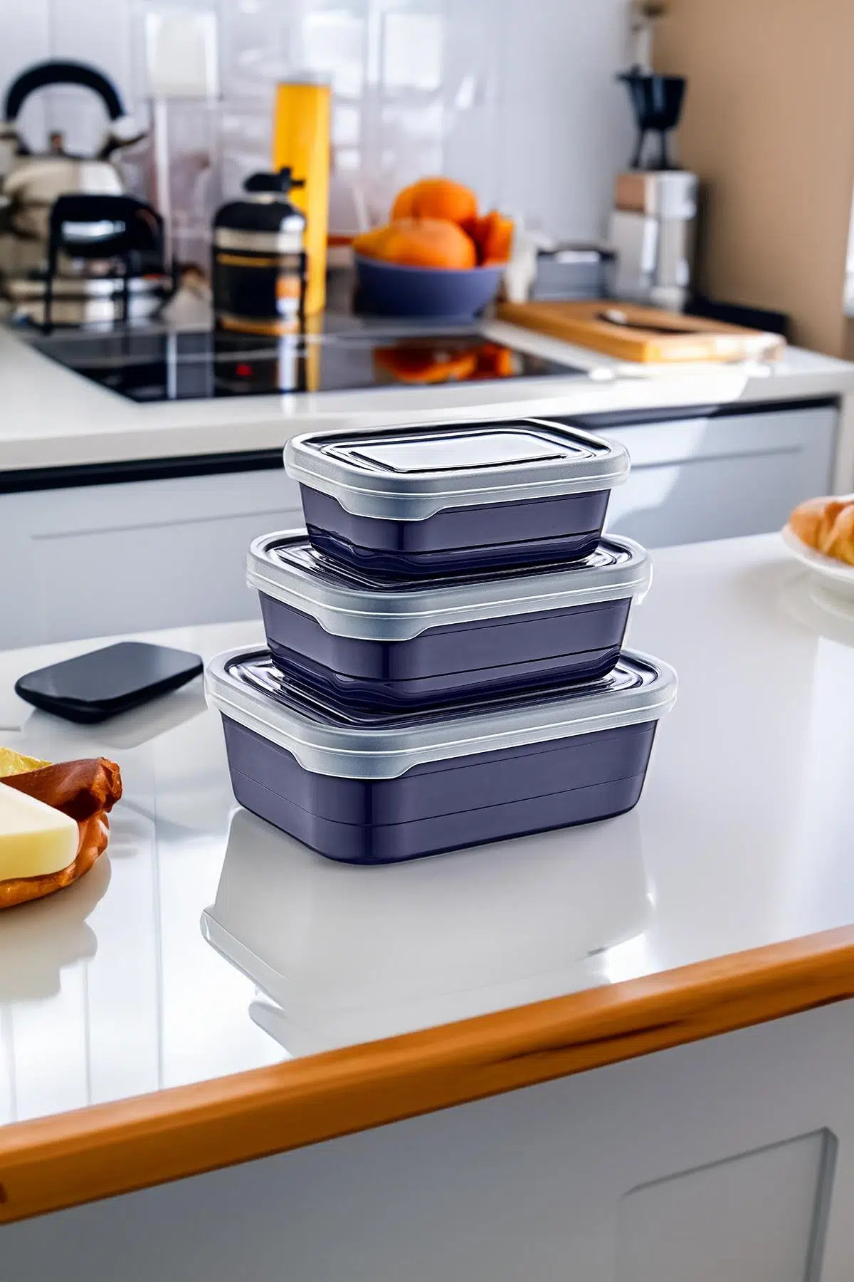 Smartware 3Lü Saklama Kabı Set - LACİVERT