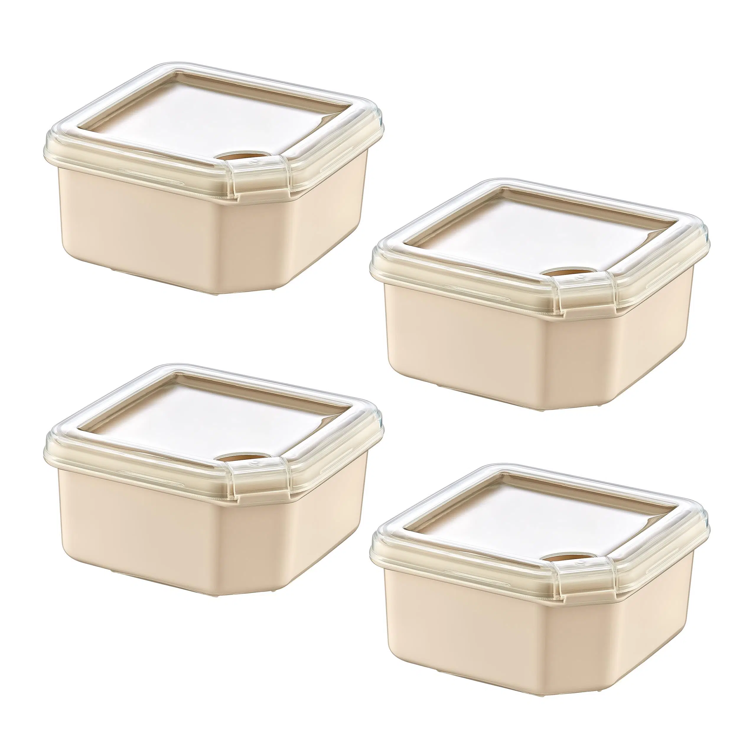 Smartware 4'Lü Q-Box Saklama Kabı Latte 1000 ML