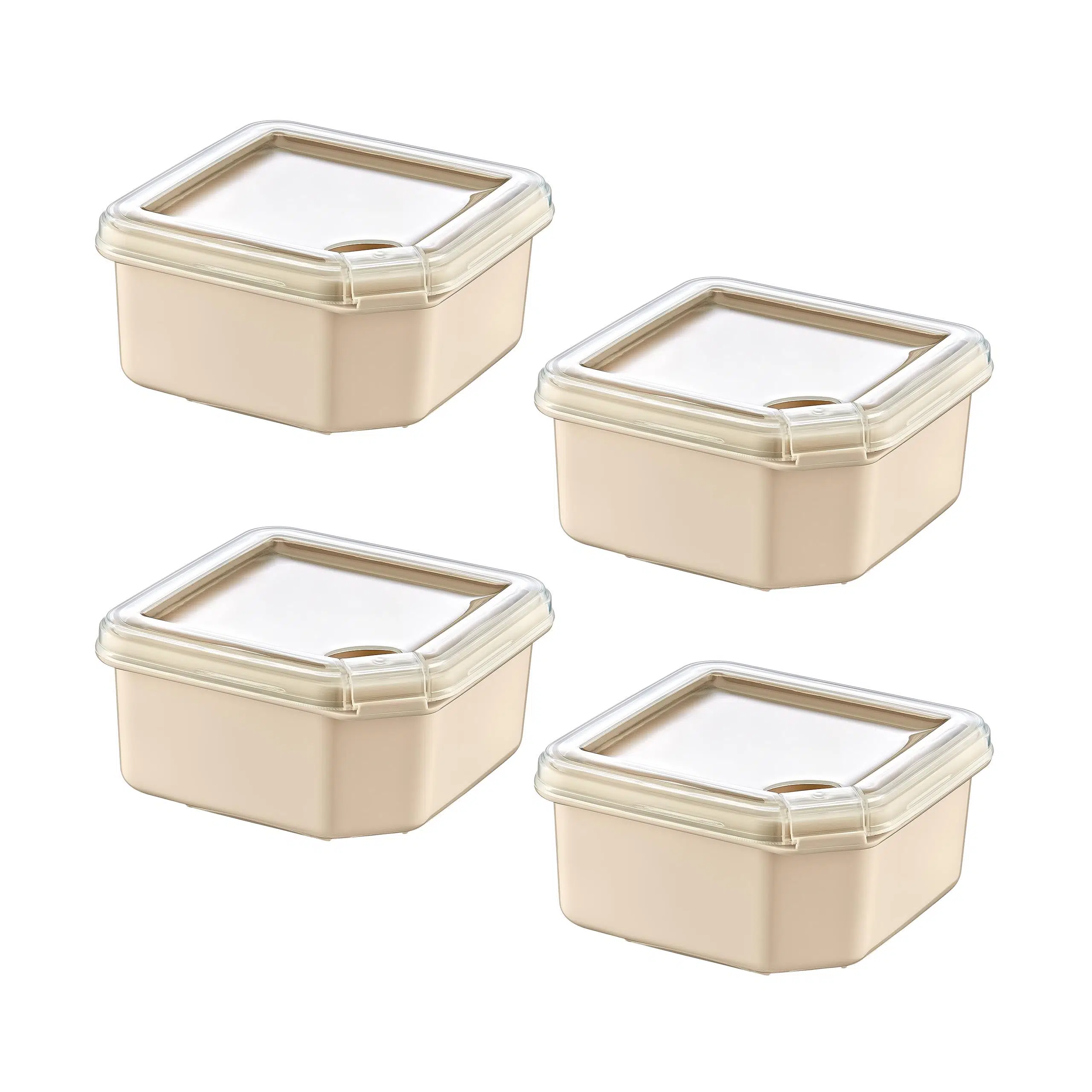 Smartware 4'Lü Q-Box Saklama Kabı Latte 350 ML