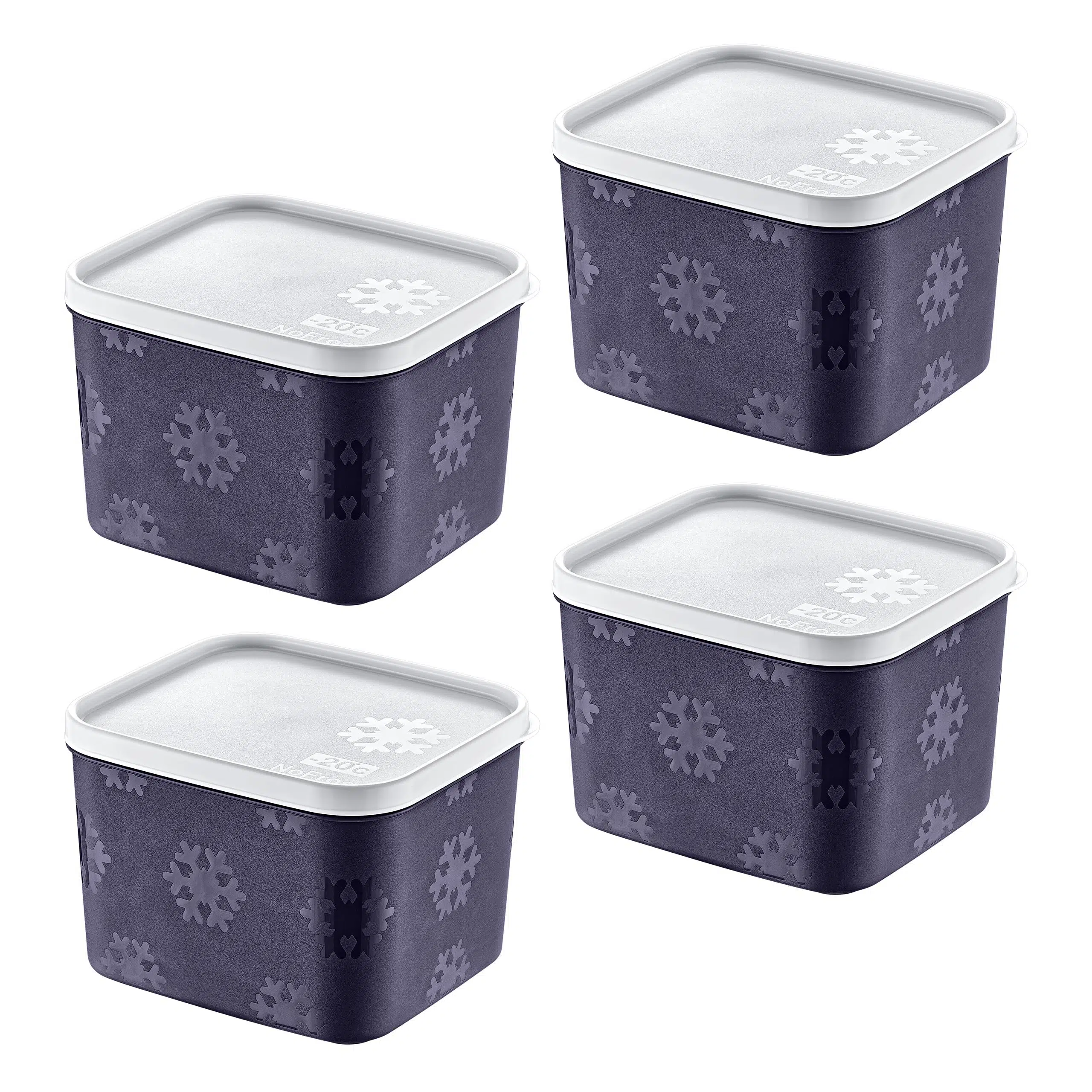 Smartware 4'Lü Set No Frost Saklama Kabı Lacivert 1250 ML