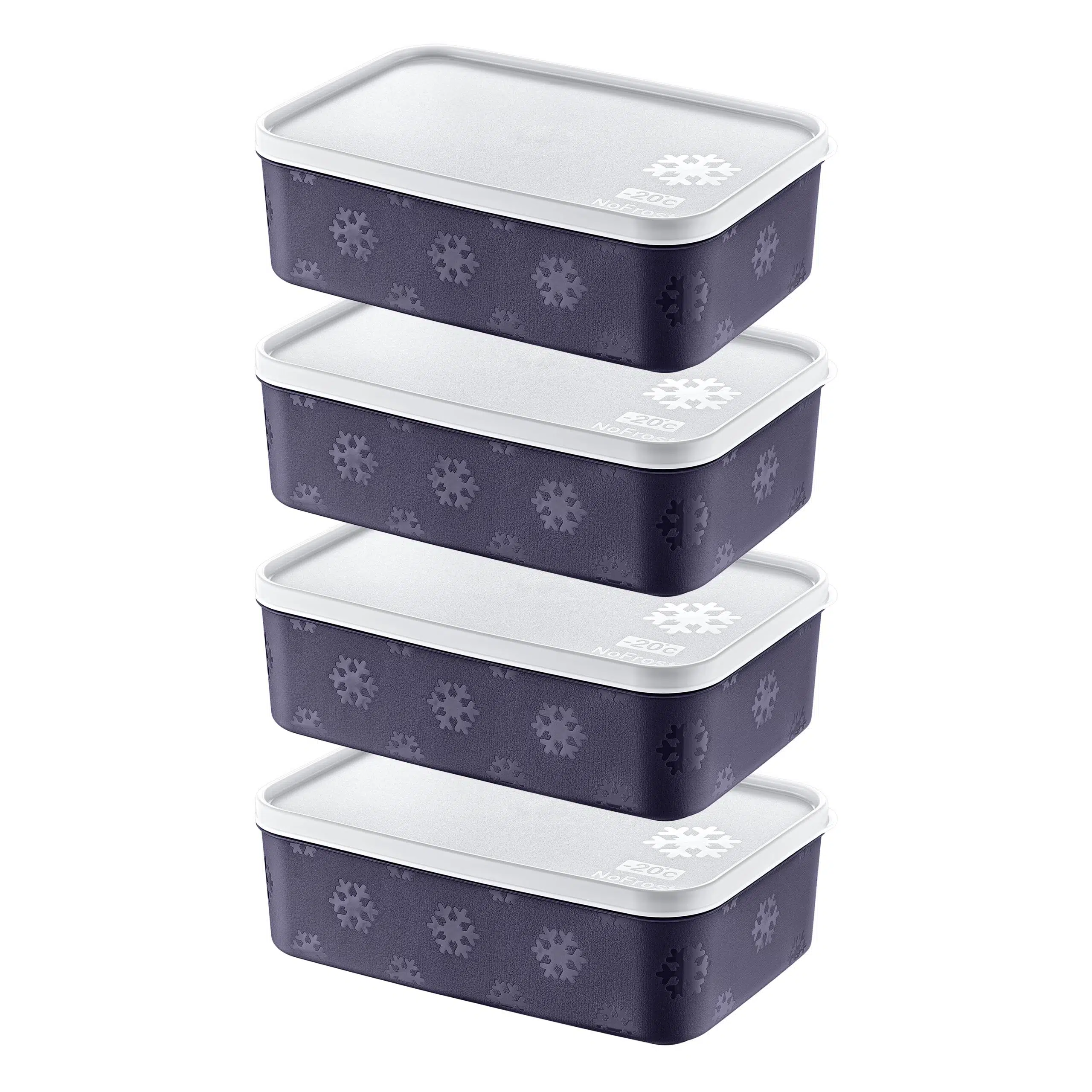 Smartware 4'Lü Set No Frost Saklama Kabı Lacivert 1600 ML