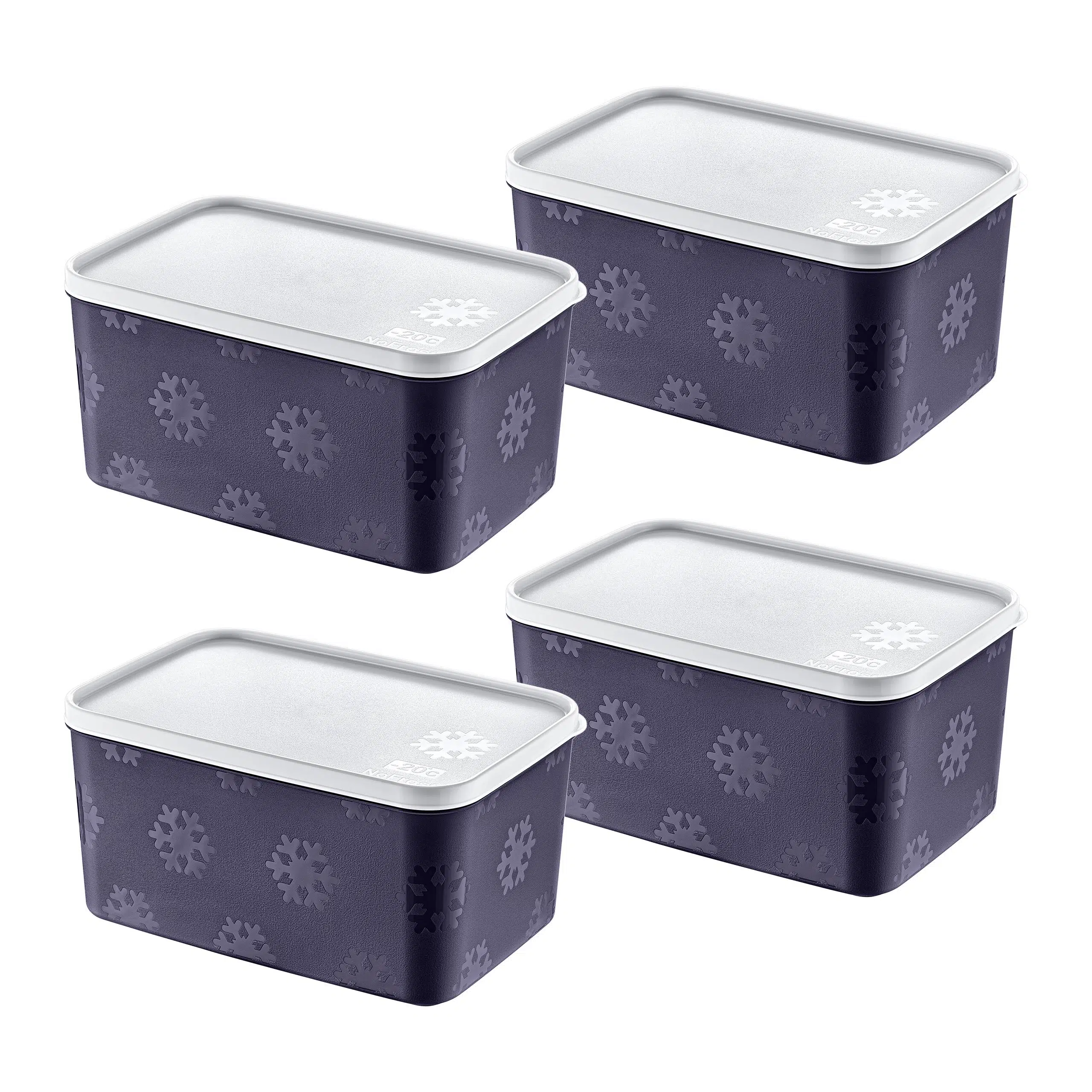 Smartware 4'Lü Set No Frost Saklama Kabı Lacivert 2600 ML