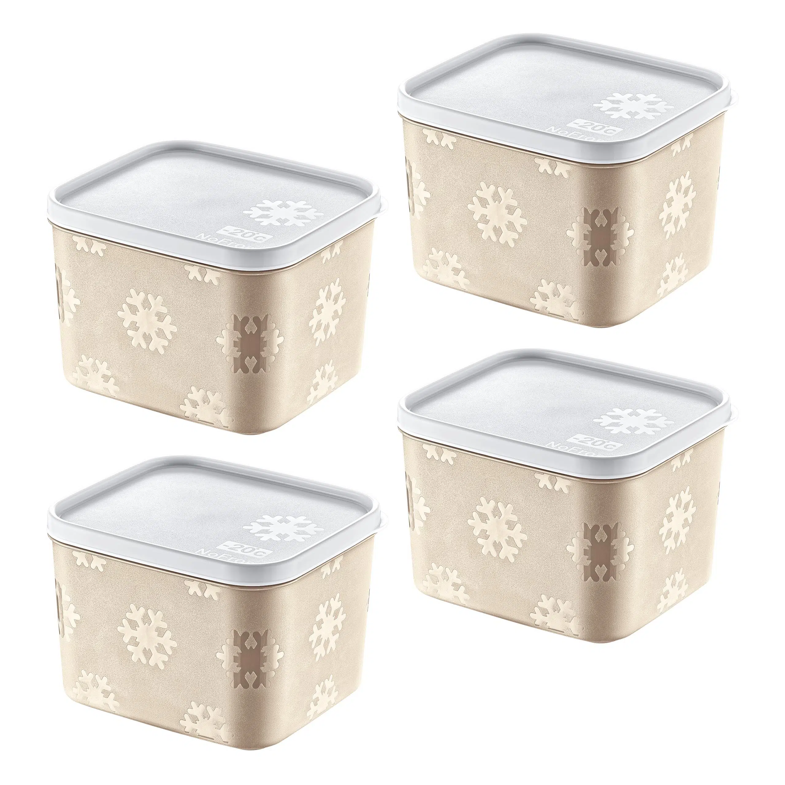 Smartware 4'Lü Set No Frost Saklama Kabı Latte 1250 ML