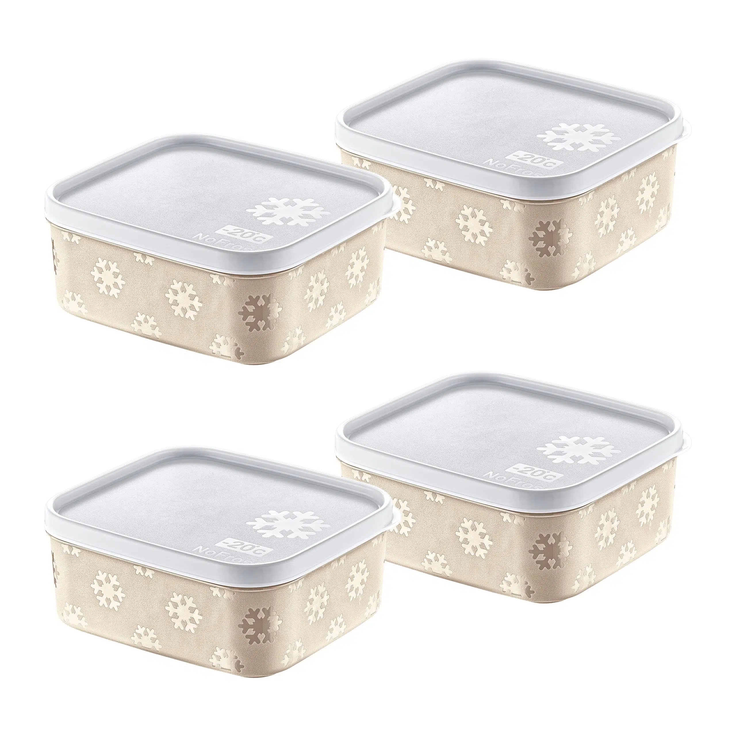 Smartware 4'Lü Set No Frost Saklama Kabı Latte 700 ML