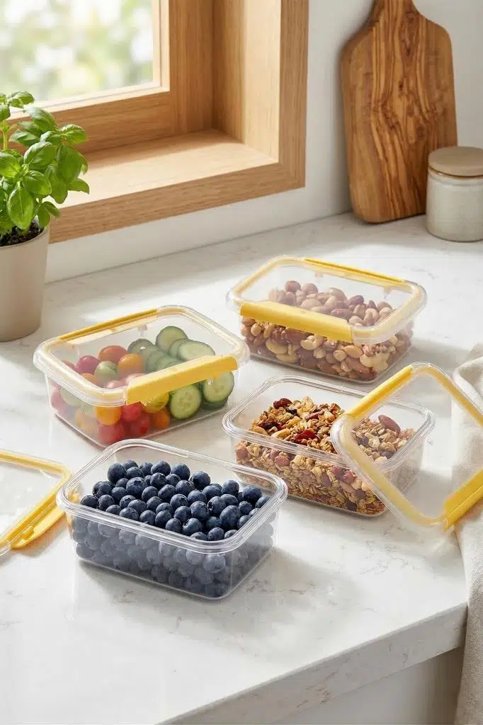 Smartware 4'Lü Set Press - Lock Saklama Kabı 360 ML - SARI