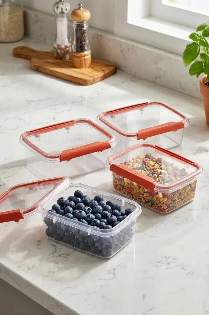 Smartware 4'Lü Set Press - Lock Saklama Kabı 360 ML - TURUNCU