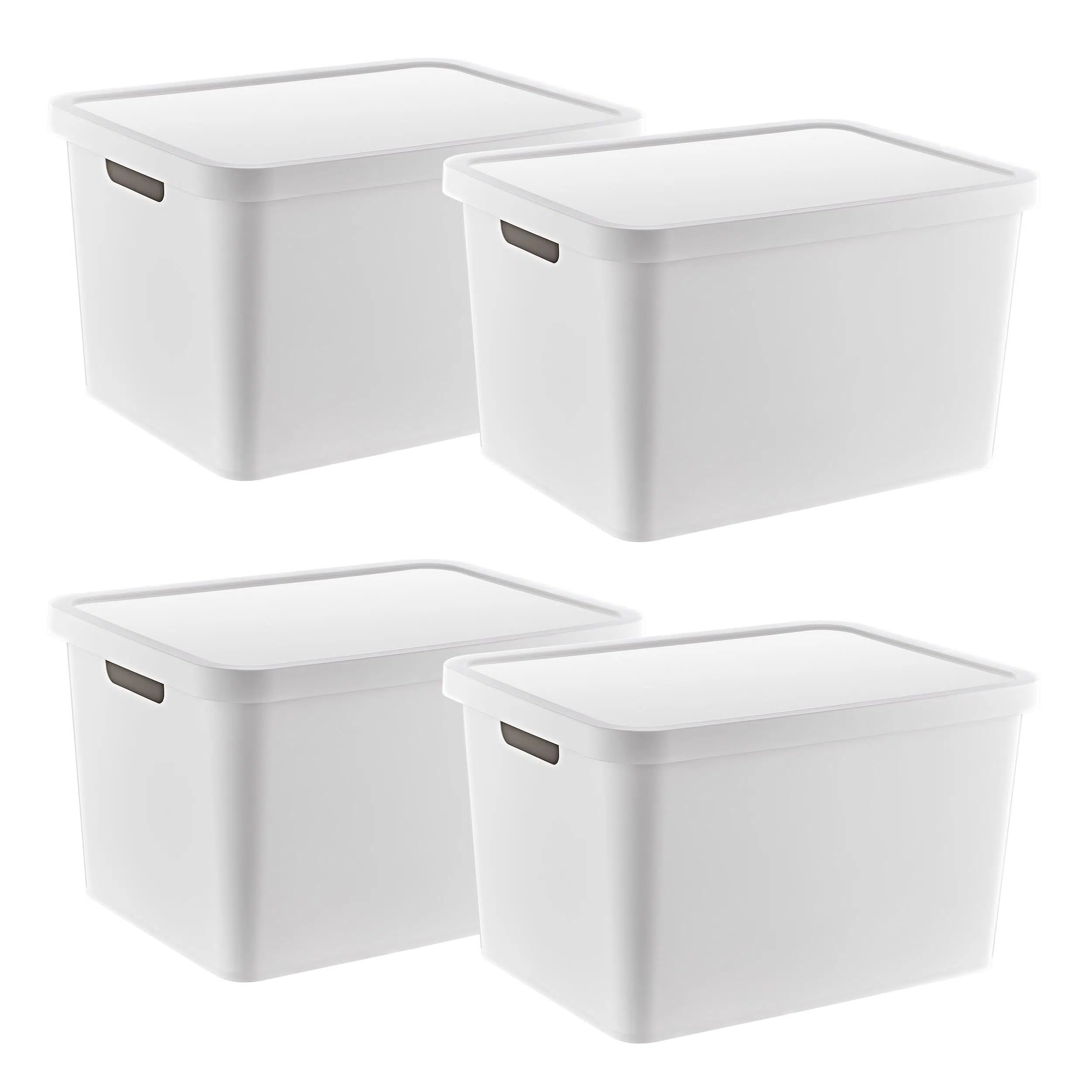 Smartware 4'Lü Set Stafi Çok Amaçlı Kapaklı Kutu Beyaz 18 LT