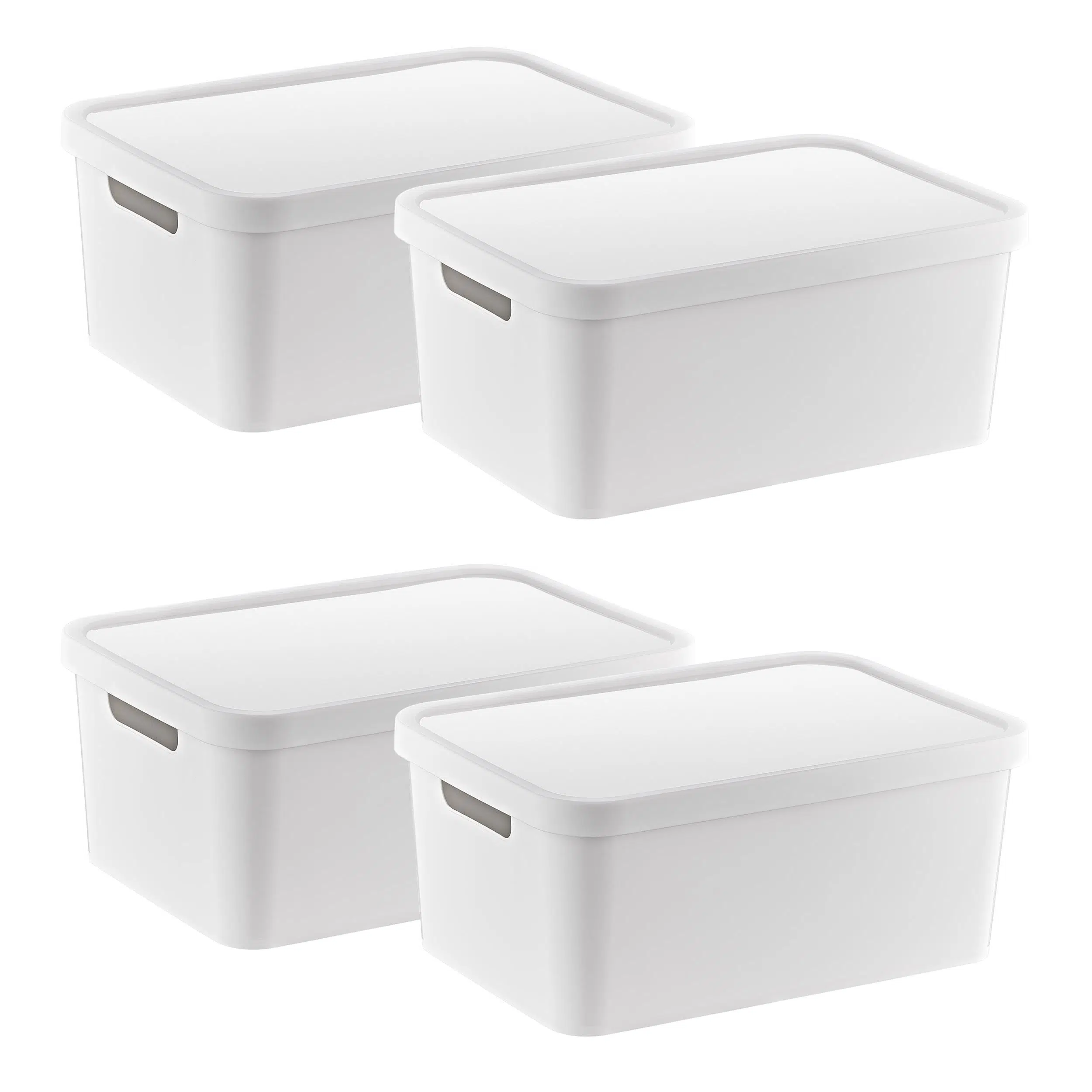 Smartware 4'Lü Set Stafi Çok Amaçlı Kapaklı Kutu Beyaz 4,5 LT