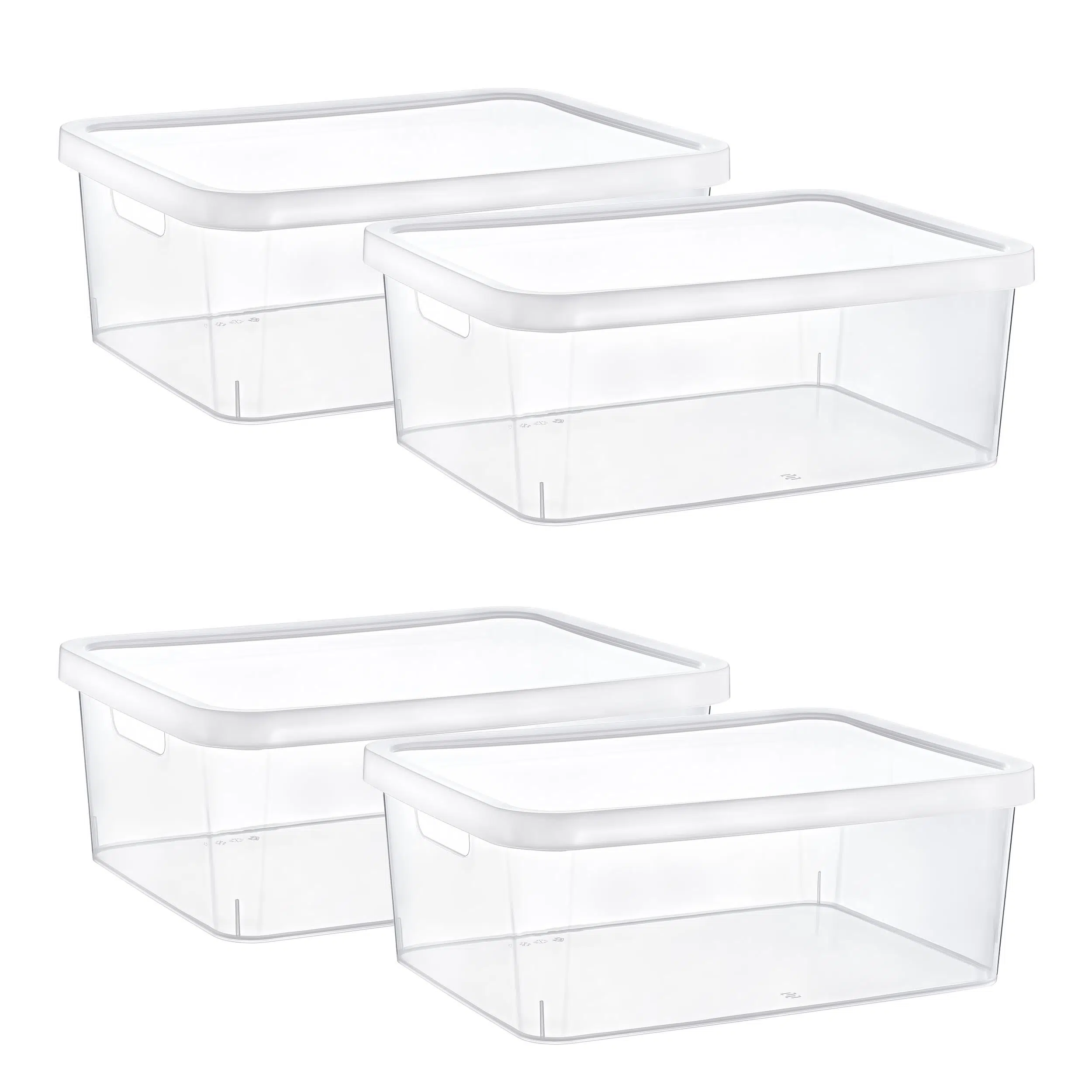 Smartware 4'Lü Set Stafi Çok Amaçlı Kapaklı Kutu Şeffaf 12 LT