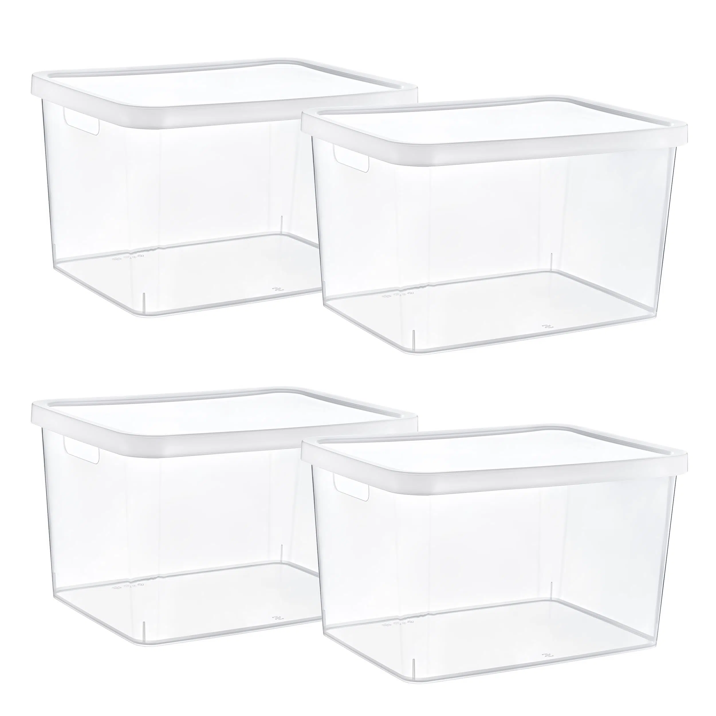 Smartware 4'Lü Set Stafi Çok Amaçlı Kapaklı Kutu Şeffaf 18 LT