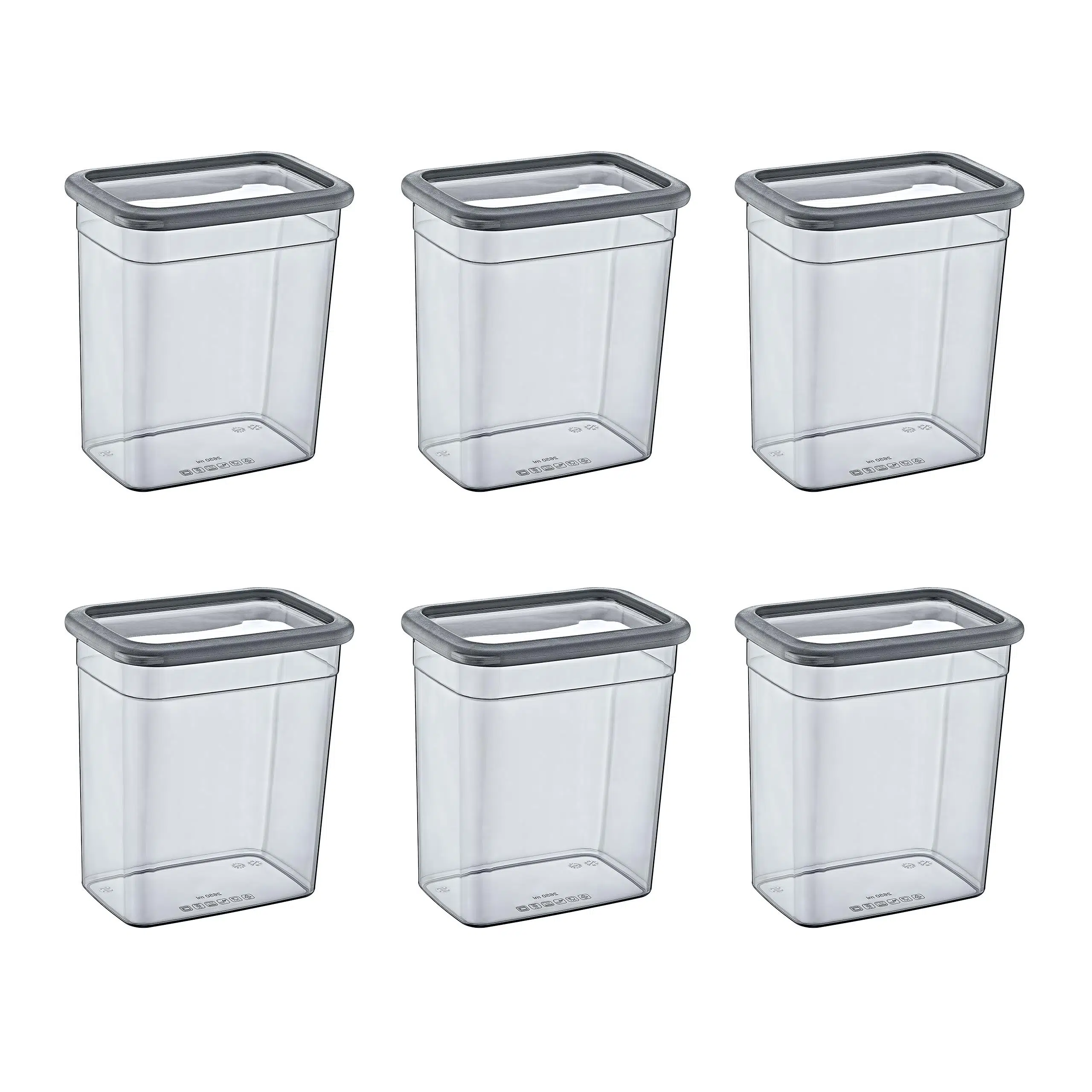 Smartware 6'Lı Set Skali Dikdörtgen Saklama Kabı Antrasit 2350 ML