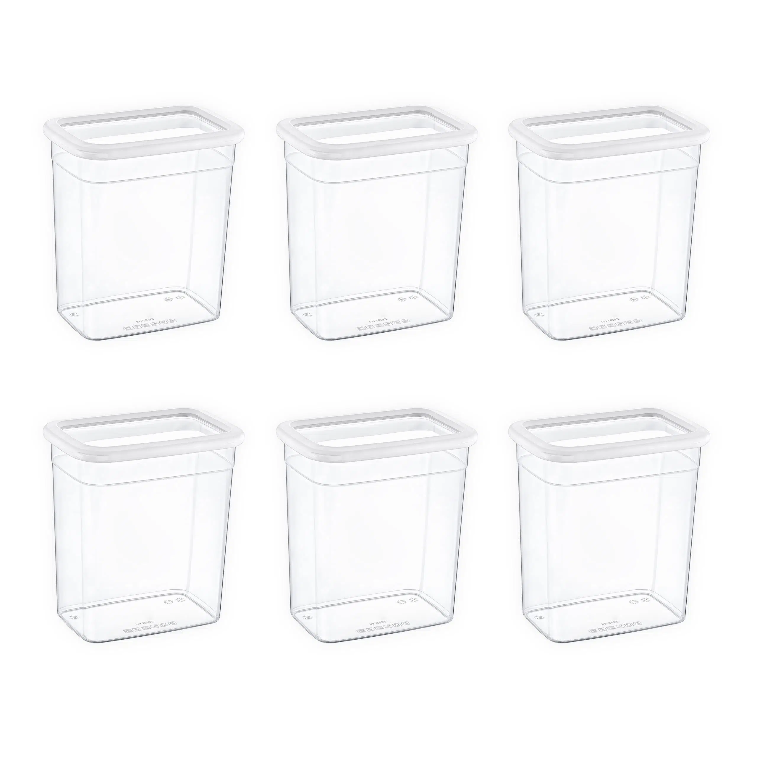 Smartware 6'Lı Set Skali Dikdörtgen Saklama Kabı Beyaz 2350 ML