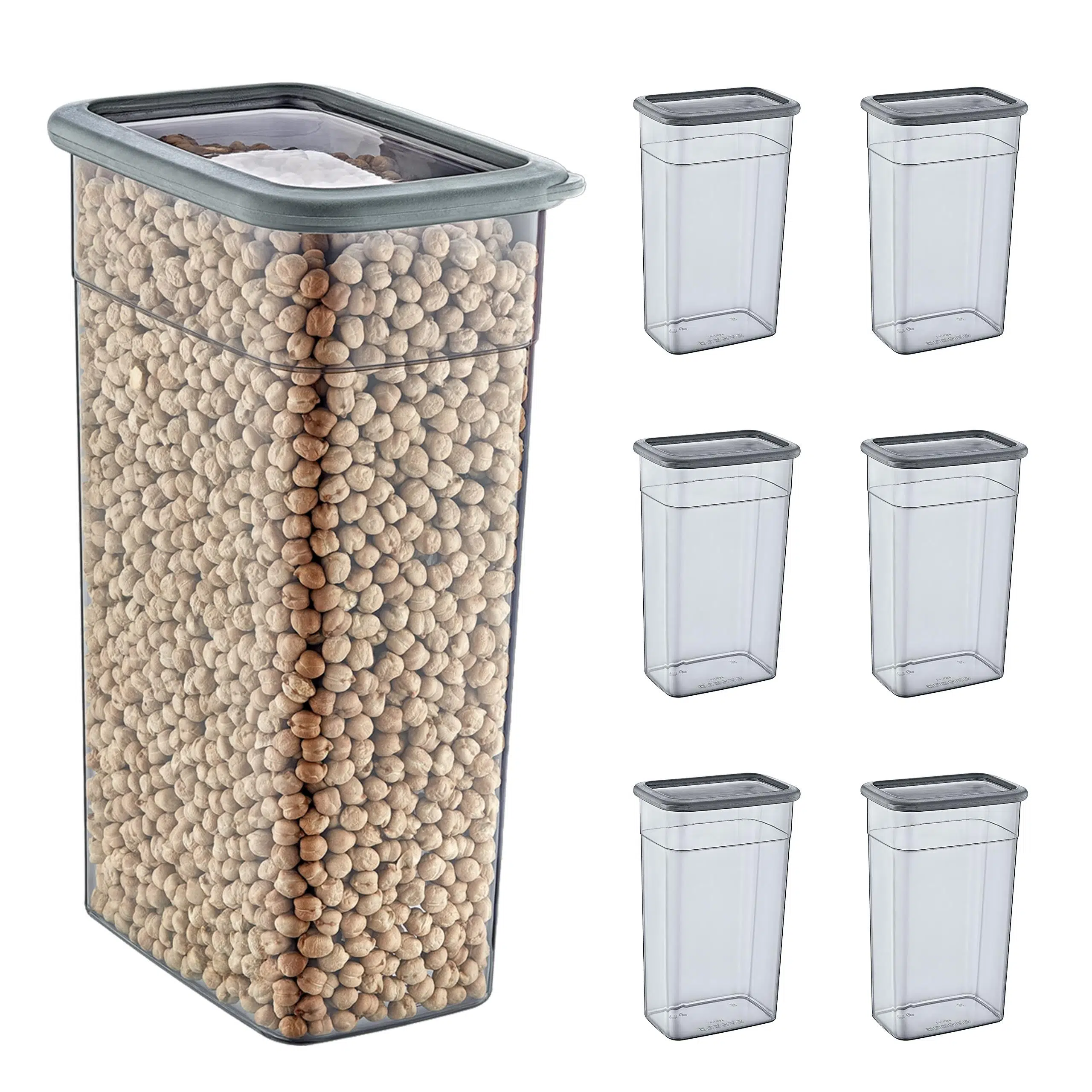 Smartware 6'Lı Set Skali Dikdörtgen Saklma Kabı Antrasit 3500 ML